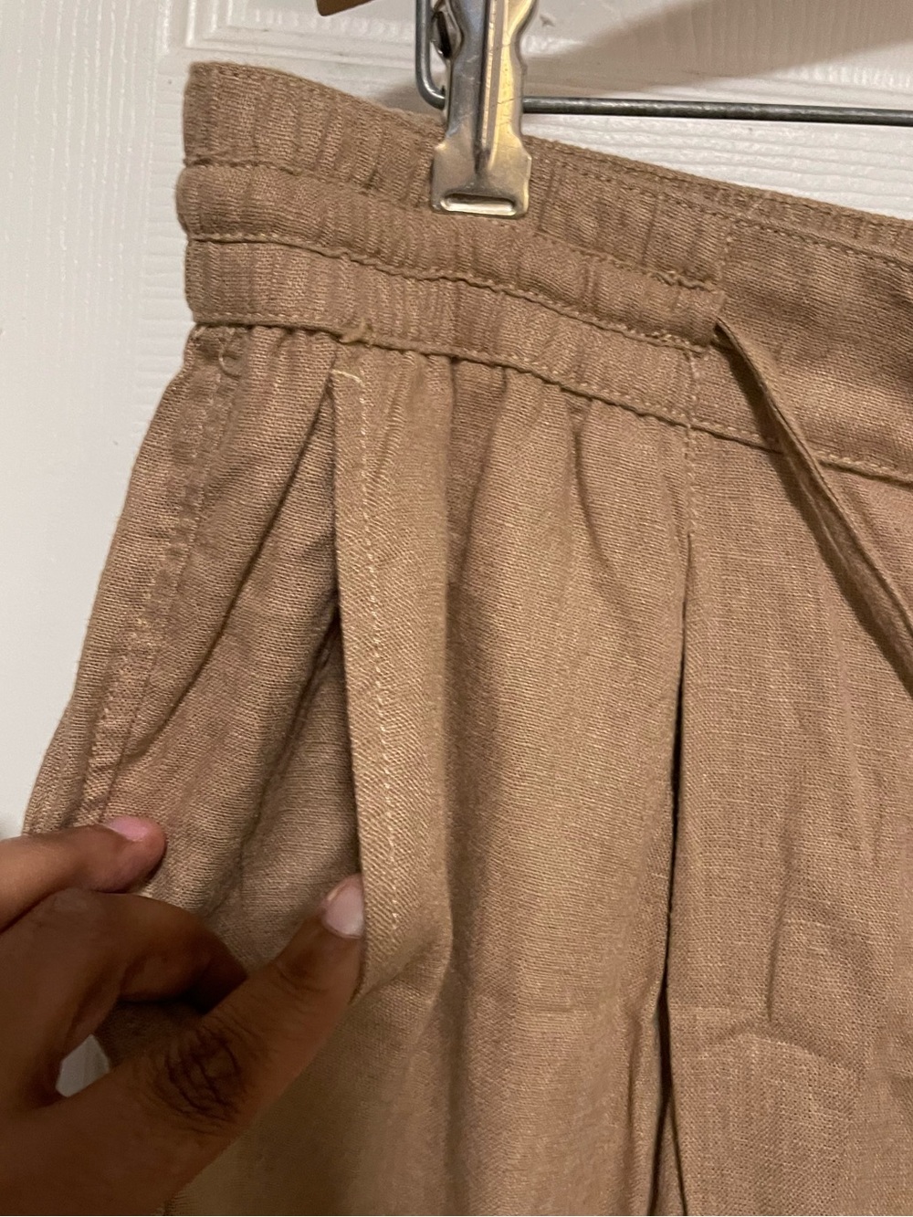 New Nautica Drawstring Chinos in Khaki linen blend pants wide leg - Picture 8 of 9